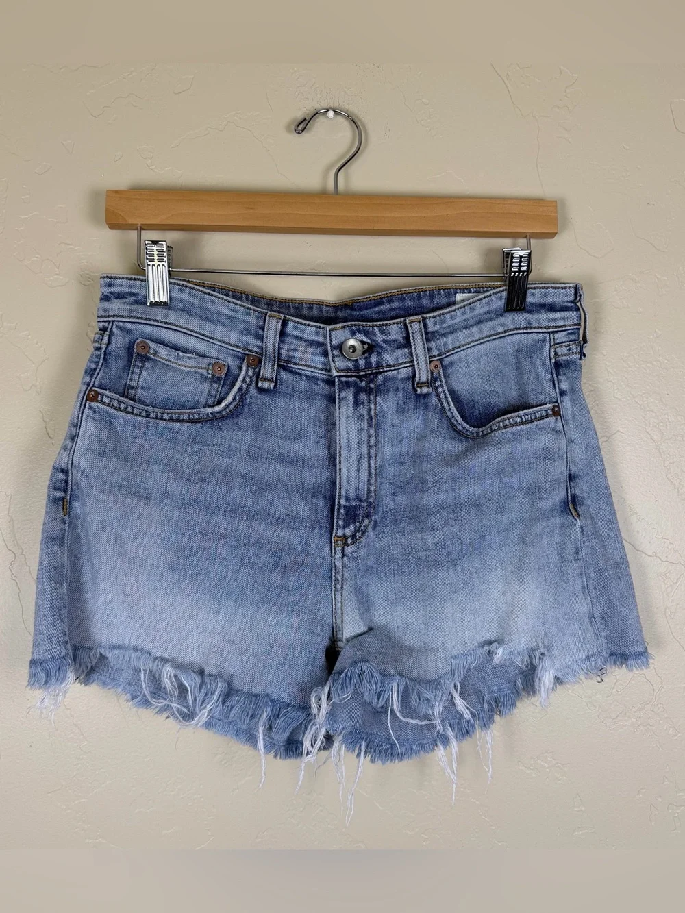 Rag & Bone Women’s Dre Low-Rise Shorts in Stella Blue Size 27
